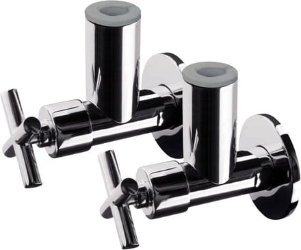 Set van 2 Hoekstopkraan met Slijtvaste Afdichting 1/2 Inch Chroom
