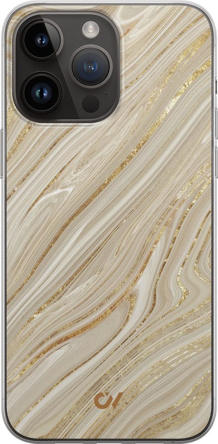 Hoesje geschikt voor Apple iPhone 14 Pro Max - Golden Marble - - Goud - Apple - Casevibes