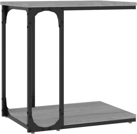 Houten Bijzettafel 50x35x52 cm - Gegraveerd - Grijs Sonoma Eiken
