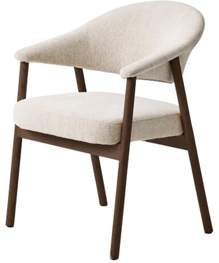 Eetkamerstoel Elk eiken Bruin - Beige - Japandi eetkamerstoel - eetkamerstoelen set van 2