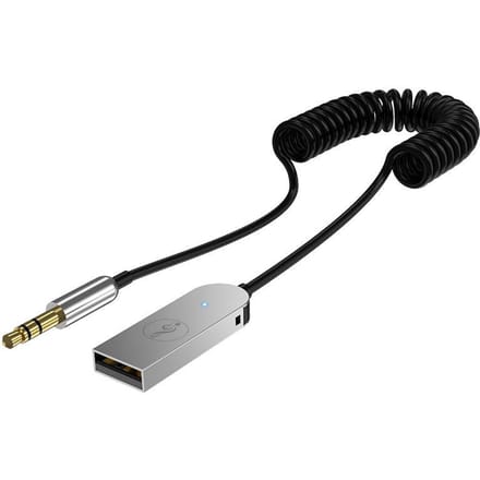 Op een voertuig gemonteerde BT-ontvanger 3,5 mm AUX naar BT5.0-adapter Ingebouwde microfoon AUX-ingang Compatibel zwart