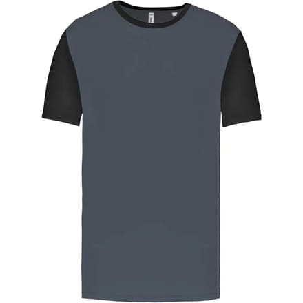 Tweekleurig herenshirt jersey met korte mouwen 'Proact' Grey/Black - S