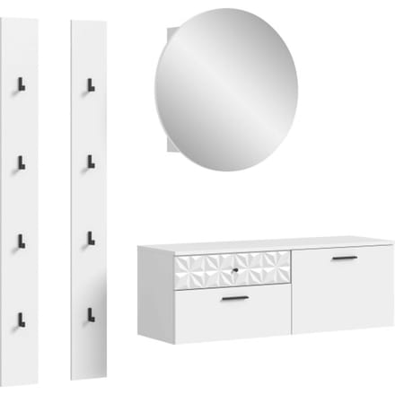 Prisma kledingkastcombinatie wit melamine wit hoogglans MDF TZ - 34x172x192cm