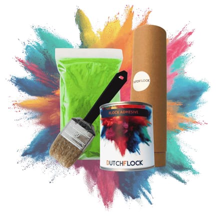 Flocking Kit Kiwi Groen Medium | 200gr. flocking poeder - 250ml flock lijm - applicator - kwast