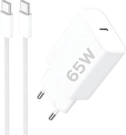 Usb C Oplader 65w + usb-C Kabel 1M - Usb C Laptop Oplader - Fast Charger - Snellader usb-C - GSM Oplader - Usb Adapter