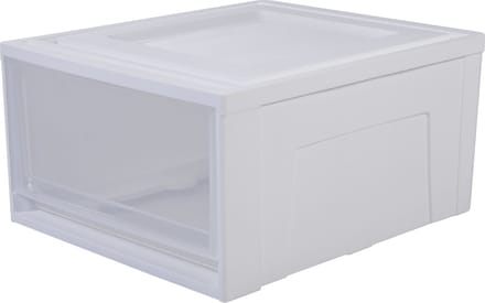 IRIS Maxi Drawer stapellade - 30L - Kunststof - Wit/Transparant
