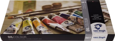 Van Gogh Olieverf Advanced set met 10 kleuren in tubes van 20 ml + accessoires