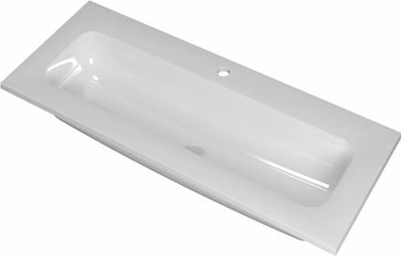 INK Reflekt polystone wastafel met 1 kraangat 100 x 40 x 1,5 cm, glanzend wit