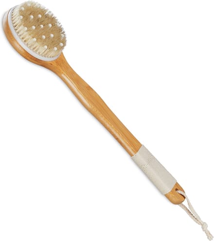 badborstel - lange steel - 41 cm - met noppen - rugborstel - doucheborstel