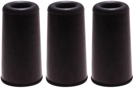 Deurbuffer / deurstopper - 3x - zwart - rubber - 75 x 40 mm - deurstop