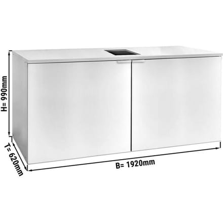 GGM Gastro Fustenkoeling excl. koelunit - 4x50L fusten - 1920x620mm zilver