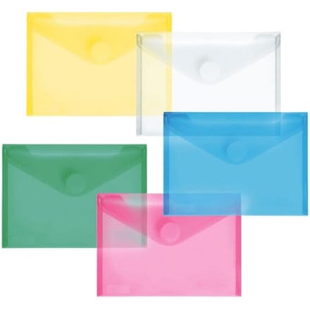 Foldersys enveloptas A7 PP assorti 10 stuks met klittenbandsluiting