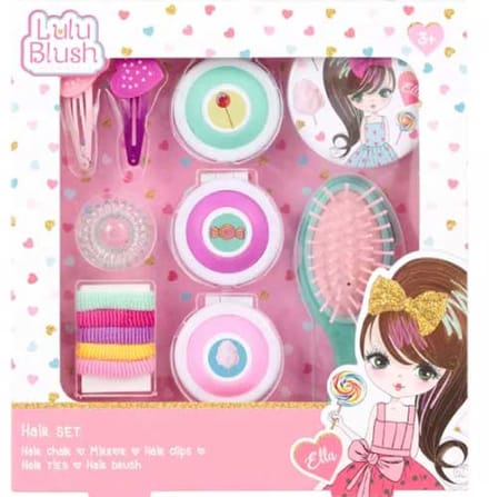 Create it! haaraccessoire set roze - Lulu blush haarclips en elastiekjes.