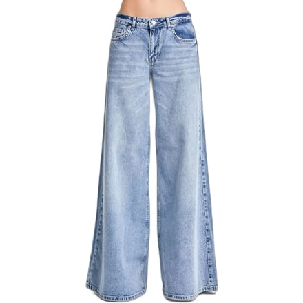 It's Basic - ELEPHANT LEG LOW RISE JEANS - AQUA