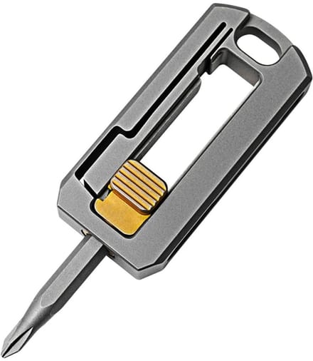 Schroevendraaier van titaniumlegering, magnetisch, klein, reparatiecombinatie, multifunctioneel, draagbaar EDC-gereedschap voor buiten