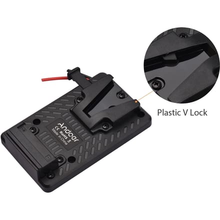Adaptateur Plaque de Batterie V-Lock Andoer Remplacement pour Batterie Sony V Mount Full Plastic gray