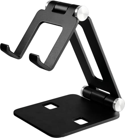 MMOBIEL Telefoonhouder Bureau - Verstelbare Telefoon, e-Reader en Tablet Houder - Universele Telefoonstandaard - Zwart Aluminium