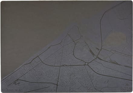 Place Maps Placemat Skyline Parijs - Eiffeltoren - Kunstleer - Zwart - 1 Stuk
