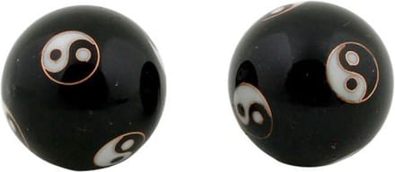 Meridiaankogels Yin Yang zwart - 3.5 cm (2 stuks) - S