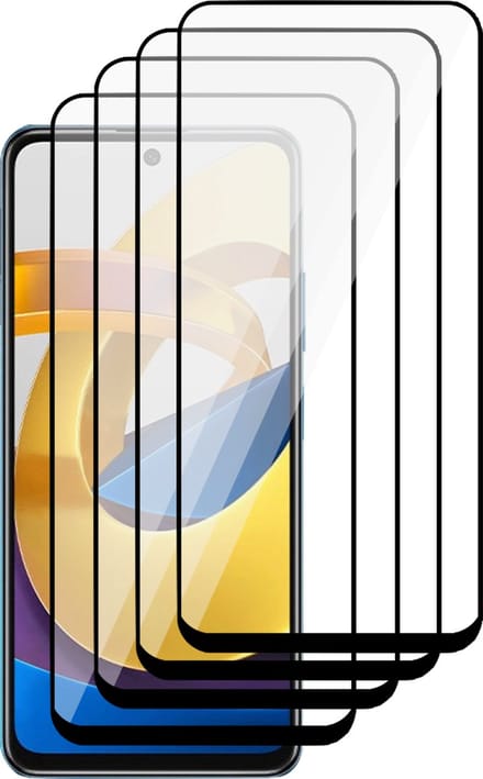 Screenprotector geschikt voor Xiaomi Poco M4 Pro 5G - Glas Full Screen Protector - 4 Stuks