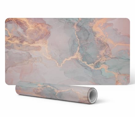 Elegante decoratieve bureauonderlegger met abstracte aquarelprint, 90x45 cm