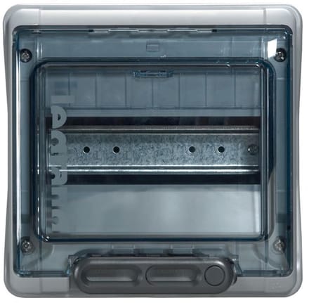 Vochtruimte verdeler - Zekeringkast opbouw - Elektrische distributie - IP65 IK09 bescherming - 8 modules - Grijs