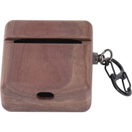 Bluetooth Oordopjes Case Cover Houten Case Microfiber Voering Handgemaakt Valbestendig Draadloos gray