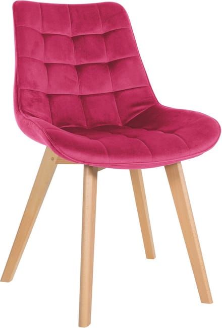 CLP Brook Eetkamerstoel - Hout frame - Fluweel - Velvet - rood