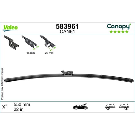 Wisserblad VALEO Canopy 583961, 550mm, Voor, 1 Stuk
