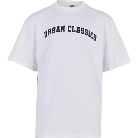 Urban Classics - UC College Logo Tall Heren Tshirt - L - Wit