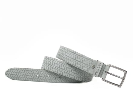 TRESANTI | EMILANO | Nubuck riem met patroon | Concrete Grijs | Size 85