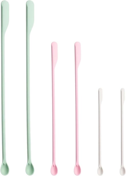 6 Pack Makeup Spatulas Mini Set - Herbruikbare Siliconen Schrapers in Diverse Maten voor Cosmetica, Lotion en Voedselflessen