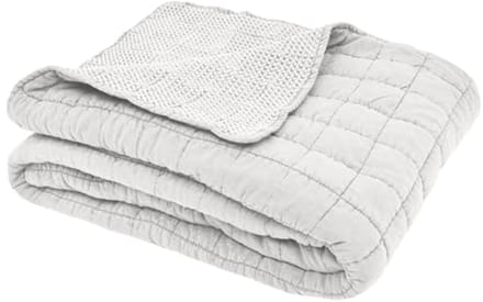 Gewatteerde wafeldeken - luxe en warm - 1 stuk - natuurlijk - 200 cm x 150 cm