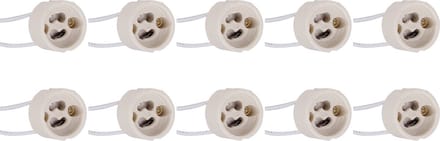 GU10 Fitting/Houder 10 Pack - Keramisch - 15cm Draad - BSE