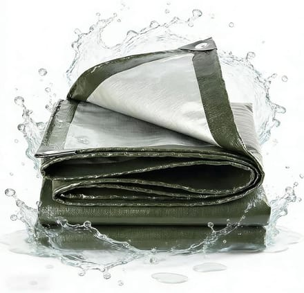 Dekzeil Waterdicht - Afdekzeil Beschermend - Buiten Beschermen - Scheurvast Polyethyleen - 110x110 cm - Leger Groen