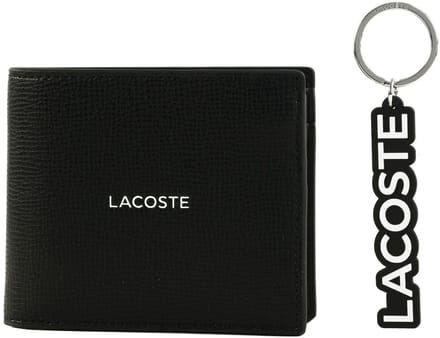LACOSTE portemonnee sleutelhanger Billfold Key Ring Box Noir zwart