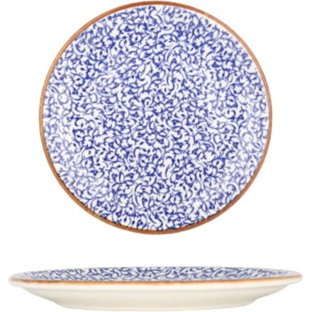 By Bone Dessertbord - Edera Cobalt - Porselein - 23 cm - set van 6