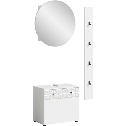 Prisma badkamercombinatie wit NB wit hoogglans MDF TZ - 37x60x187cm