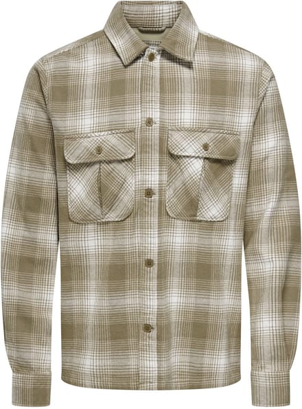 Only & Sons Overhemd Onscedric Life Check Overshirt Noos 22030843 Fallen Rock Mannen Maat - XL
