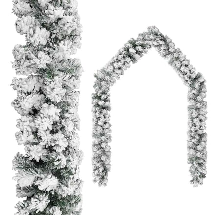 vidaXL - Kerstslinger - met - sneeuw - 20 - m - PVC - groen