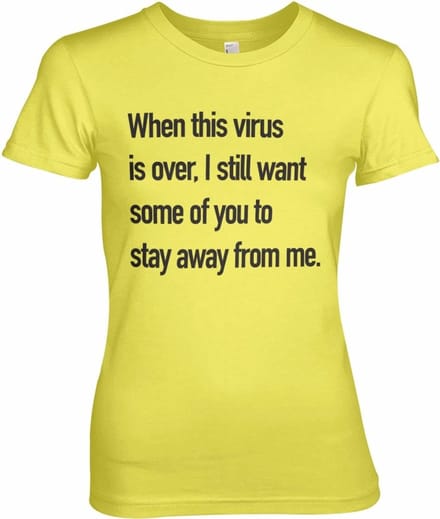 Hybris Stay Away From Me Girly Tee dames-T-shirt geel