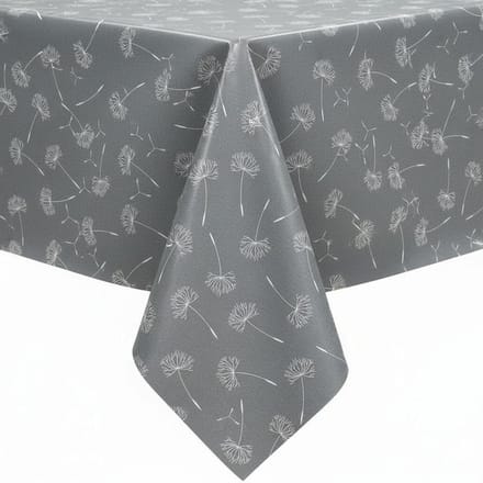 Protecttable - Tafelzeil Pluizenbloem Grijs 140x250cm - Tafelkleed Afwasbaar - Kunststof
