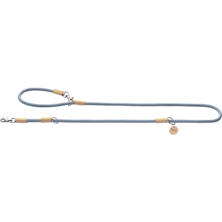 HUNTER Verstelbare hondenriem Malia, duifblauw/beige 200cm lang, 10mm breed
