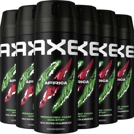 AXE - Deodorant Bodyspray - Africa - 6 x 150 ml - Voordeelverpakking