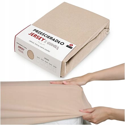 Jersey Hoeslaken 60x120cm Katoen met Elastiek - Beige