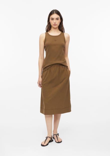 s.Oliver - female - Jersey midirok met elastische tailleband en vlamgarenstructuur