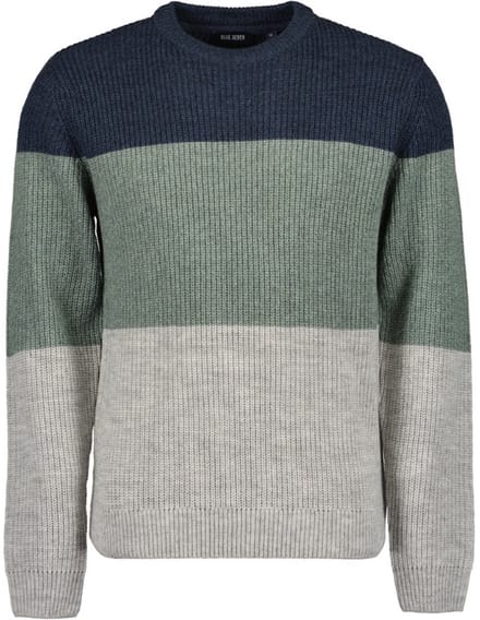 Blue Seven - Trui 376497 grijs streep ronde hals - maat XL