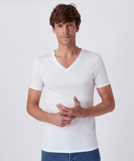 Damart - T-shirt tricot jersey Climatyl - Heren - Wit - M
