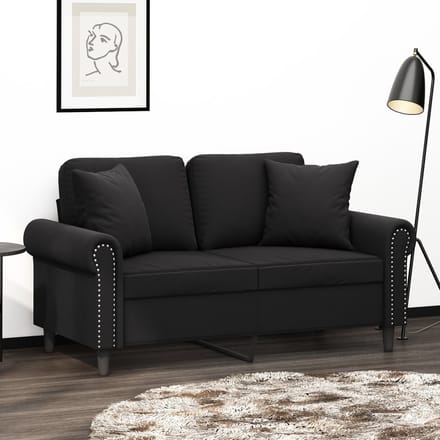 vidaXL - Sierkussens - 2 - st - 40x40 - cm - fluweel - zwart
