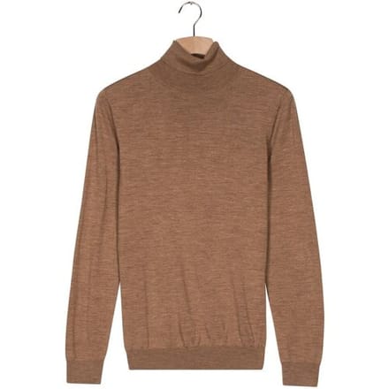 Baileys Trui Rollneck Pullover Merino Wool Single Knit Donker Zand / male